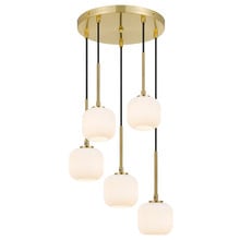 Elara Frosted Glass 5 Light Pendant